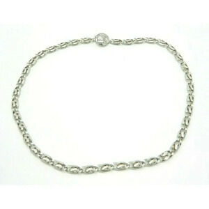 Pcraft Embossed Thick Chain Link Silver Tone Neckl